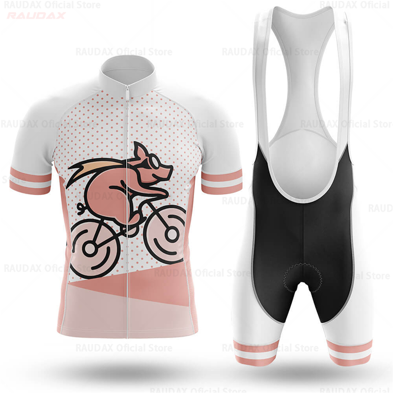 Cycling Bib Shorts - Men's Funny Pig Cartoon Anime Cycling
