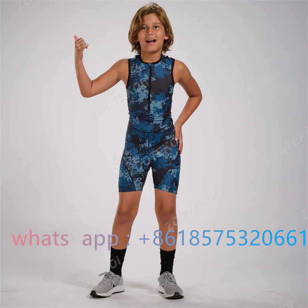 Cycling Gear Jersey - Zootekoi Boys Girls Universal Triathlon Sleeveless